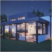 Véranda aluminium Confort²Vie® à toiture plate